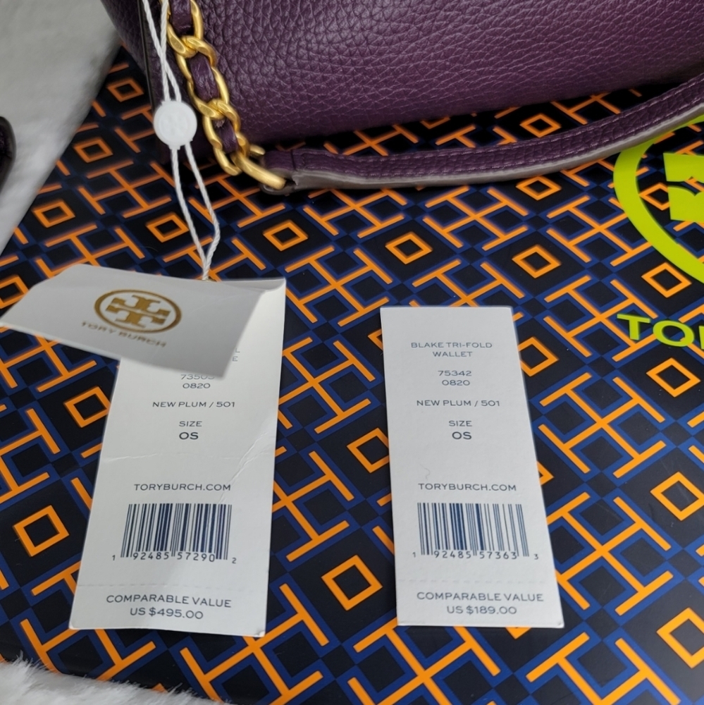 Tory Burch Set 2 P Designer Purse Bag + Wallet - Picture 9 of 16